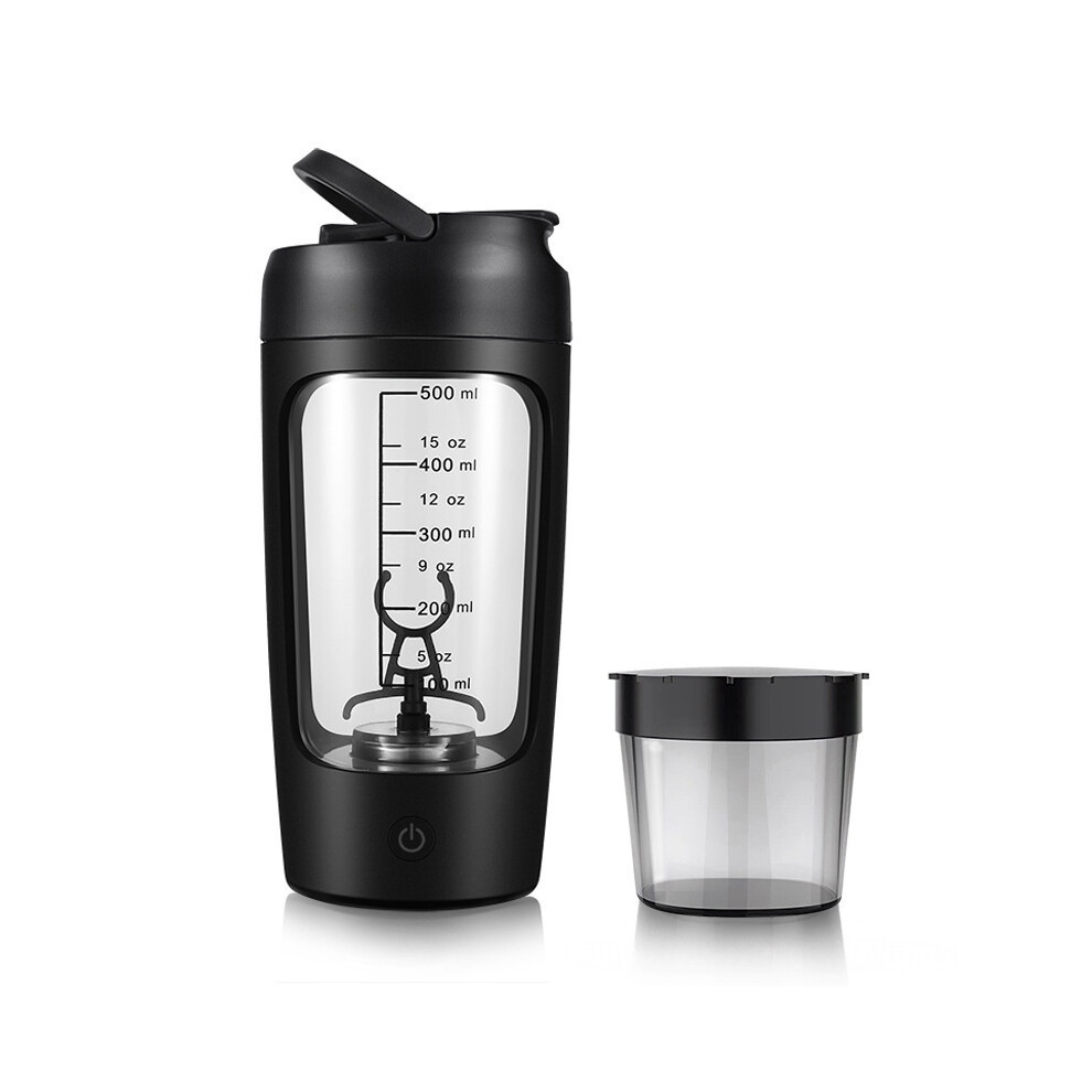 Black Electric Protein Shaker Bottle, Rechargeable Protein Shaker Bottle, Blender Bottle Shaker Mixer Cup Sports Shaker For Protein_p