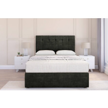 (6' Super King, Graphite) Sloomy Highbury Dumfries Divan Bed Base No Drawers With 54" Floor Standing Headboard