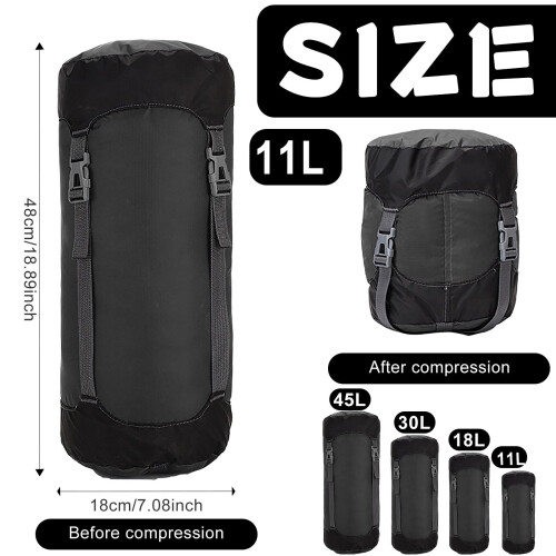 Compression Stuff Sack for Sleeping Bag,8L/15L/25L/35L Lightweight Waterproof Compact Compression Nylon Stuff Sack StorageBag,Travel Compression Bag 2