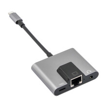 Adaptateur NK-1056 3 en 1 : connecteur mâle 8 broches vers connecteur de charge 8 broches + Ethernet RJ45 + prise casque femelle_M