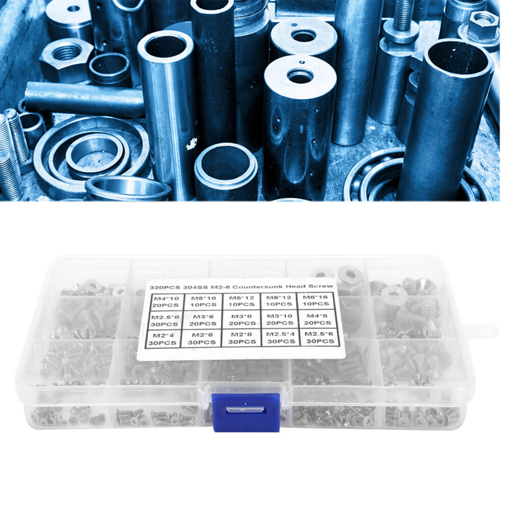 320Pcs M2-M6 Stainless Ss304 Hex Socket Screws 4661393770527