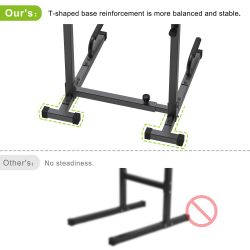 SELEWARE Solid Dips Bar, Adjustable Dip Station, Home Gymnastics Equipment, Multifunctional Strength Training Support with Triceps Push-Up Bar, 1