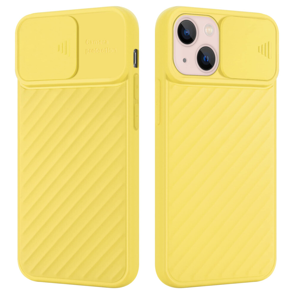 Slim Tpu Silicone Case For Iphone 13 Mini, Matt Shockproof Bumper With Camera Protection Yellow 9330225548263