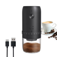 1 Stück Tragbare Elektrische Kaffeemühle mit USB-C-Ladeanschluss, Keramikmahlwerk, Pulverisierer für Kaffeebohnen im Haushalt