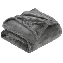 Fleece Blanket Twin Size Grey Luxury Anti-Static Fuzzy Soft Microfiber Bed Blanket