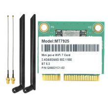 MT7925 WiFi 7 Network Card 5400Mbps 5.3 Tri Band 2.4G 5G 6G WiFi Adapter PCIE Wireless Card 8DB Antenna