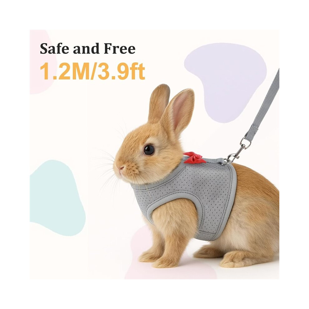 Tauoh Bunny Harness And Leash Set, Soft Breathable Mesh Vest, Escape-Proof Adjustable Small Pet Harness