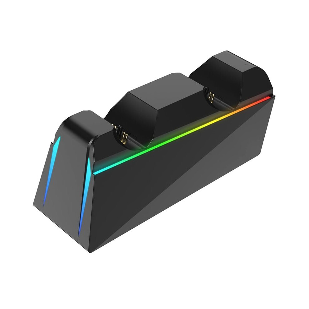 Photos - Console Accessory Dual-Slot Charging Stand for PS5 Wireless Controllers for PS5 Contact Charging Base with RGB Lighting Black