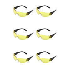6X Yellow Clear Lens Indoor Outdoor Sports Safety Glasses Protective Eyewear