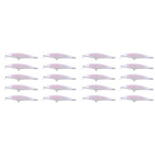 20 Stück DIY Unbemalte Blanko-Köder-Minnows 8,5 cm Holografischer Rasseldraht Durch Den Körper für Individuelle Angelköder