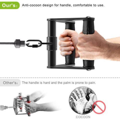 Kipika Heavy Duty Double D Handle, V Bar Cable Attachment, Row Attachment for Cable Machine, Non-Slip and Comfortable, Solid Aluminium Alloy Handle, 2