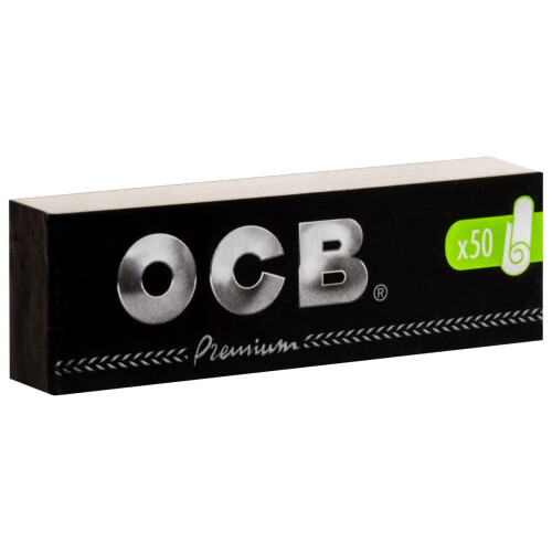 OCB Filter Tips Box 25 Booklets x 50 Sheets Black, tips 1