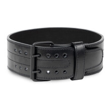 Gymreapers Weightlifting Belt 6MM Genuine Leather - Double Prong Power Belt Heavy Duty 4-Inch Wide - Strong, Stabilizing Back Support for Deadlifts,