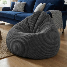 (Slate Grey) rucomfy Jumbo Cord Slouchbag - Indoor Classic Bean Bag for Adults