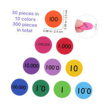 CLISPEED 300pcs Place Value Manipulatives for Discs for Early Math Skills Educational Cognition for Recognition and Counting Activities