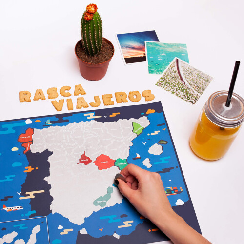 Scratchable Map of Spain blue 1