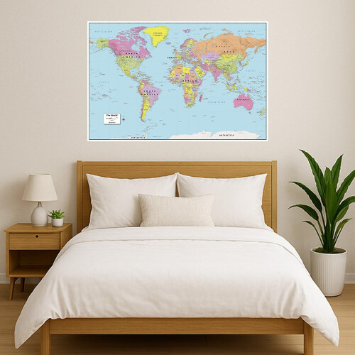 MapSherpa: World Wall Map - Large - 122 x 81 cm - Front Lamination 1