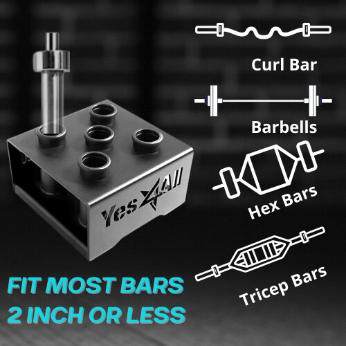 Yes4All RW6H Vertical Barbell Storage Rack Stand, Deluxe 5 Bars 2