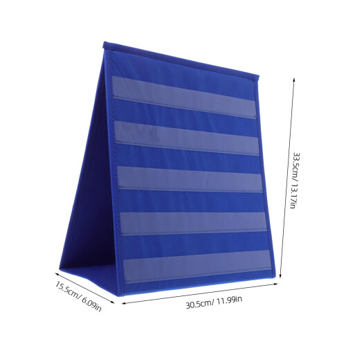 SHINEOFI Desktop Pocket Chart Double-Sided Card Display Rack with Triangular Stand for Classroom Teaching and Schedule Organization Versatile Tabletop 1