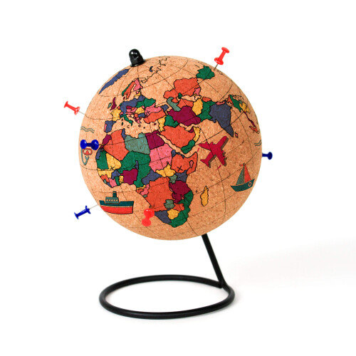Gift Republic Colour in Cork Globe, Brown 1