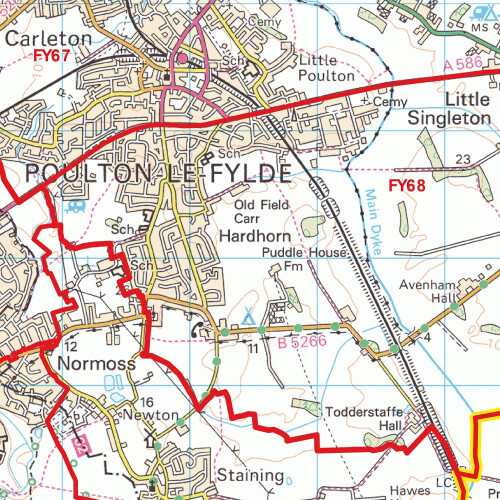 Blackpool - FY- Postcode Wall Map - Paper 2