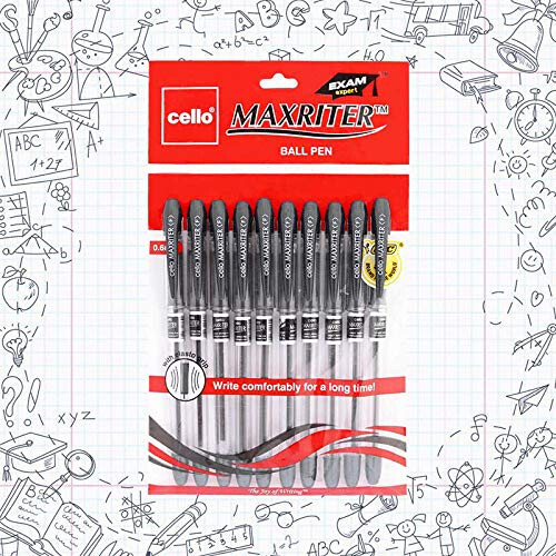 Cello Cello Maxriter Ballpoint Pen - Black, Pack Of 10 1