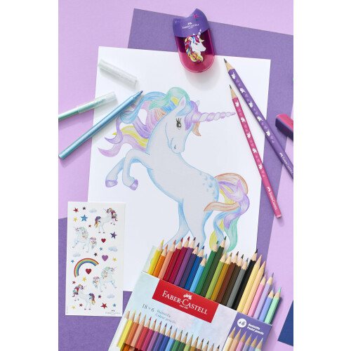 Faber-Castell Faber-Castell Colour pencil Castle unicorn 18+6 2