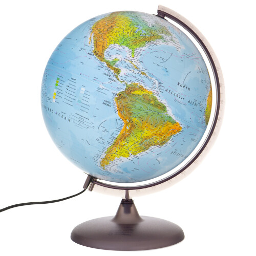 CGE Illuminated Globe 30cm Dual Map Earth Tones 1