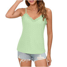 Women's lace camisole V-neck thin strap sleeveless-Mint S