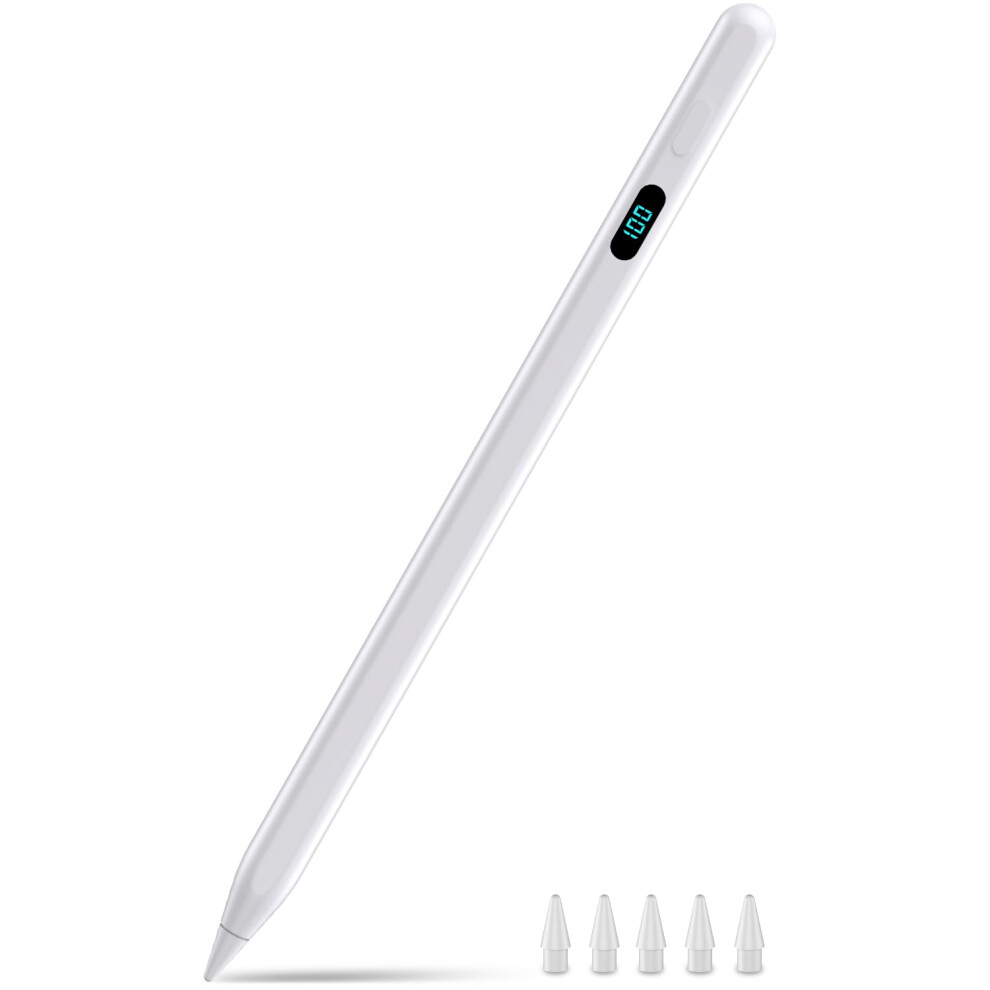 Pencil For Ipad With Magnetic Fast Charging, Usbc Stylus Pen Compatible With Ipad 6Thâ11Th Gen, With 5 Extra Tips White 9073542211310