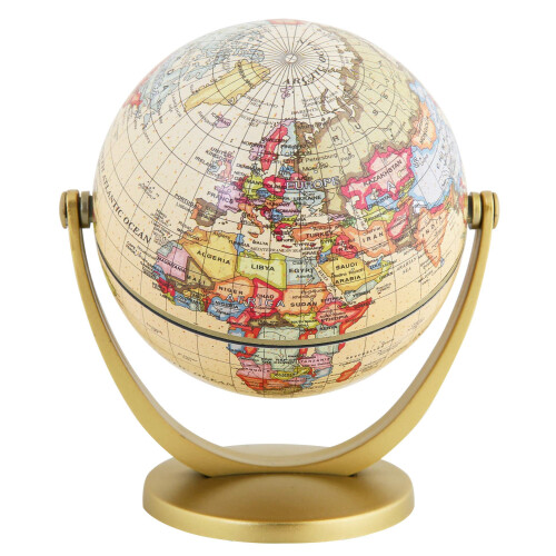 Exerz 10cm Antique Globe - Mini Globe - Vintage Colour Modern Map (Diameter: 10cm) 1
