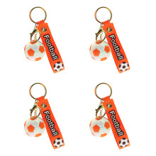4PCS Unique Football Key Rings Party Favors Keychain-Orange