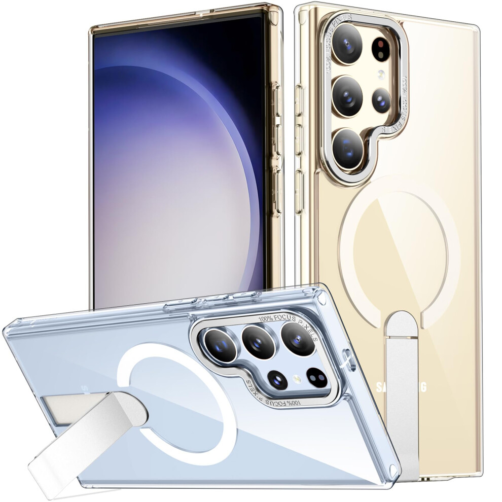 Magsafe Compatible Samsung Galaxy S22 Ultra Case Clear Magnetic Kickstand Military Grade Drop Protection 9330225549048