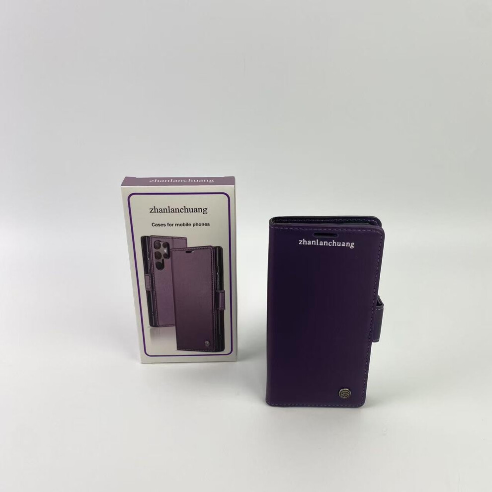 Wallet Case With Rfid Blocking, Pu Leather Flip Cover With Card Holder And Kickstand For S25 5G, Purple 9330225549062