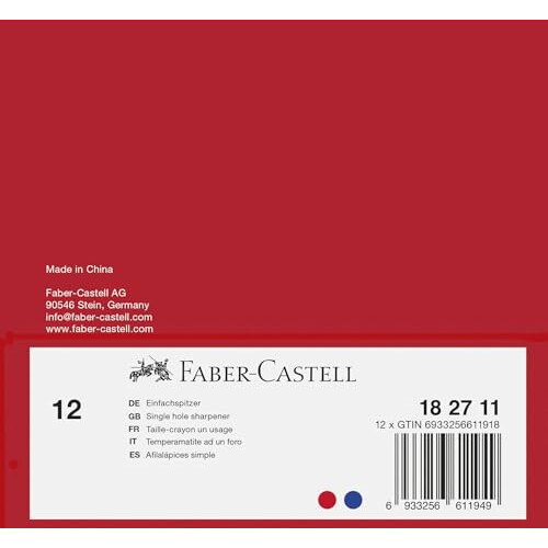 Faber-Castell Single Hole Sharpener RED/Blue 1