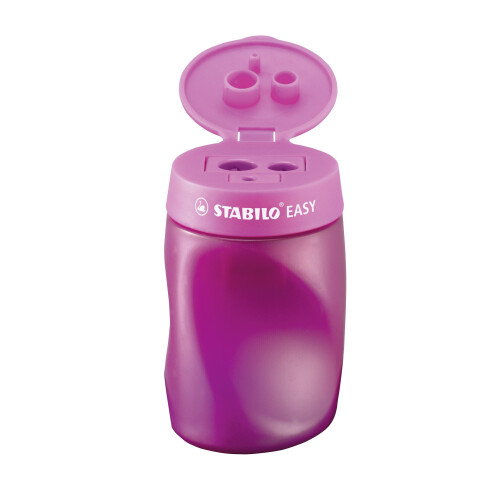 Stabilo 4501/1 Ergonomic Pencil Sharpener Easy Sharpener, Pink, L, Pack of 3 1