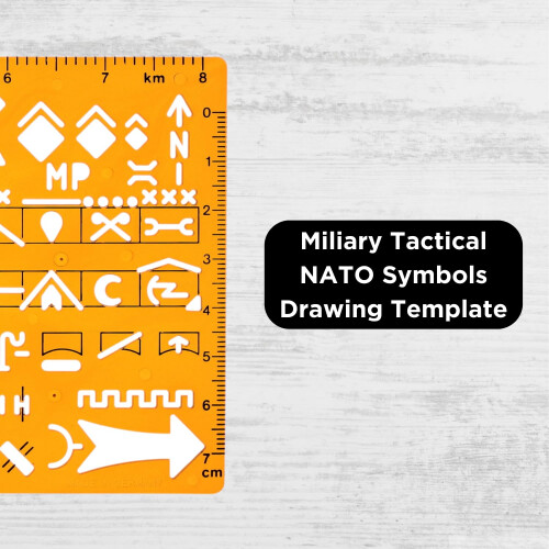 NATO Army Military Tactical Plan Map Marking Symbols Drawing Drafting Template Stencil 2