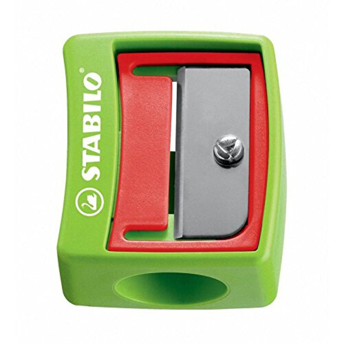 Stabilo Pencil Sharpener for Extra-Thick Pencils - Plastic - 5 Assorted Colours rot/hellgr?n 2