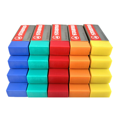 STABILO Legend 1198 - Eraser - Pack of 20 - Assorted Colours 2