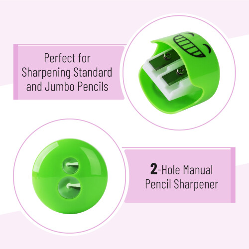 Mr. Pen- , Smiley 6 Pack, Kids pencil sharpener for Colored Pencils, Manual 2