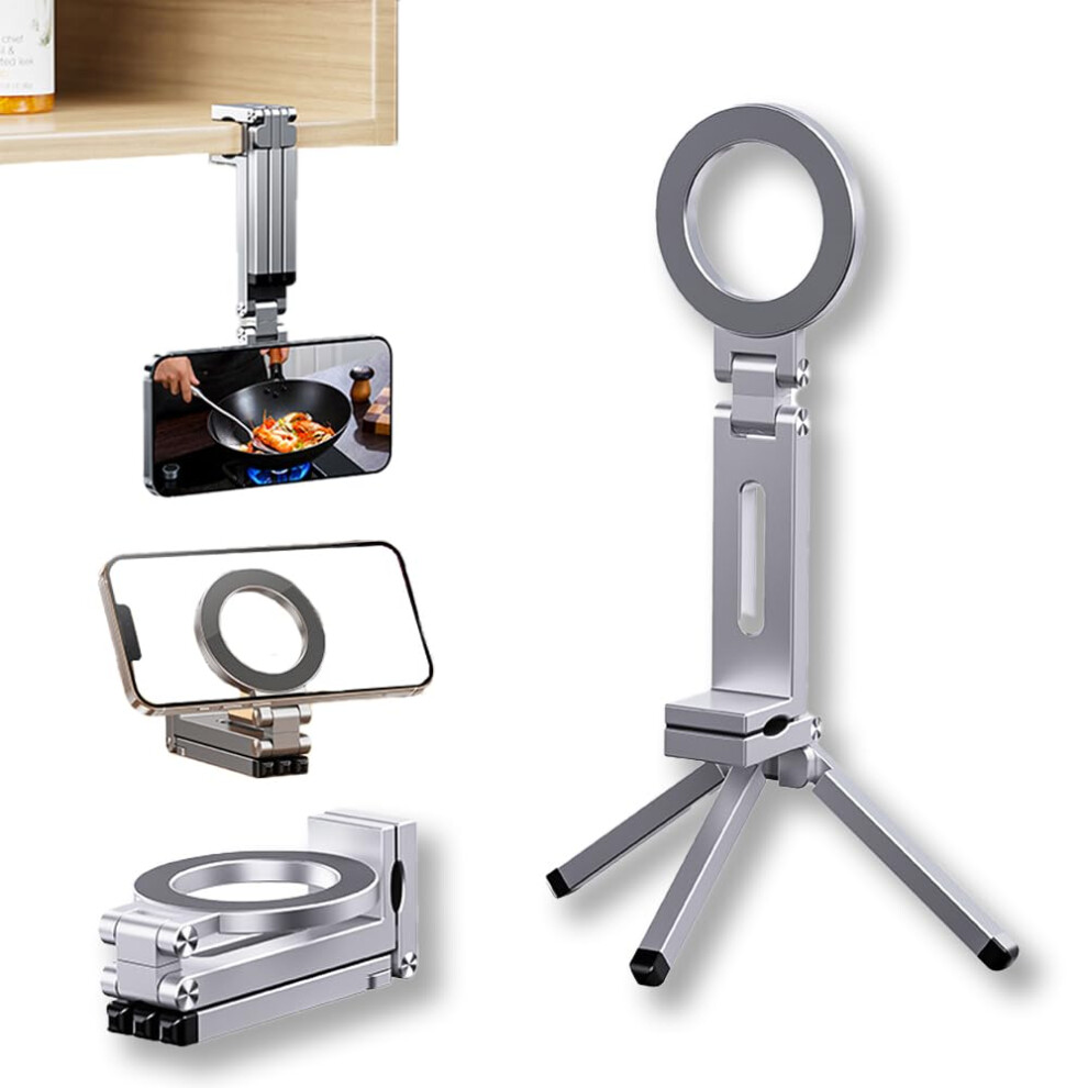 Selfie Stick Tripod For Iphone 16/15 Pro Max With Magsafe, 360 Foldable Magnetic Stand, Silver 9073542211730