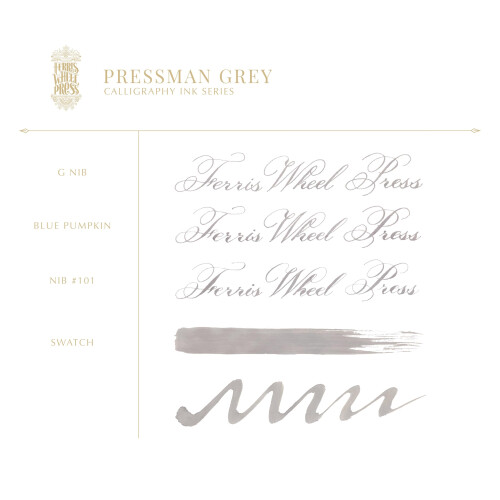 Ferris Wheel Press Calligraphy Ink, Opaque Grey, 28ml 2