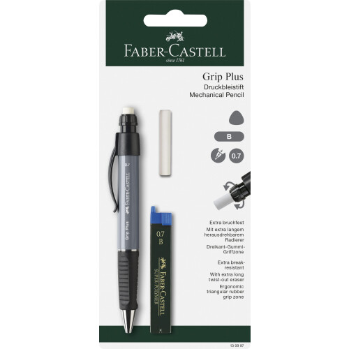 Faber-Castell Faber-Castell Grip Plus 0.7mm Mechanical Pencil + B Leads - Assorted Colours 2