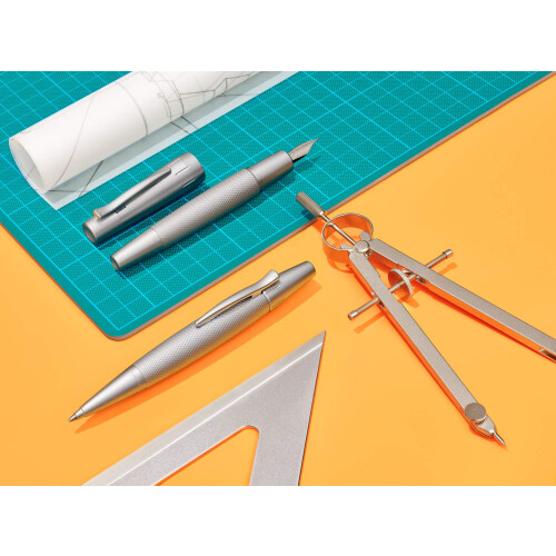 Faber-Castell Faber-Castell E-motion B Fountain Pen - Pure Silver 1