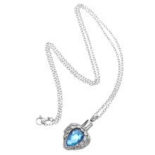 Blue Pet Ashes Necklace Heart Memorial Jewelry Stainless Steel Urn