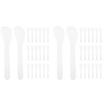 100Pcs White Plastic Skin Care Spatulas Portable Beauty Makeup Tools