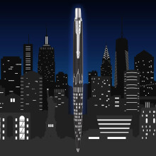 Parker Jotter Ballpoint Pen | Special Edition | NYC Black CT | Medium Point with Blue Ink | Gift Box