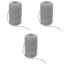 3 Stuks Duurzaam Grijs Katoenen Touw Voor DIY Binding En Decoratie