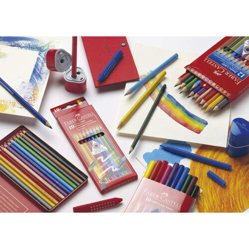 Faber-Castell Faber-Castell Triangular Jumbo Colour Pencils with Sharpener (Pack of 20) 1