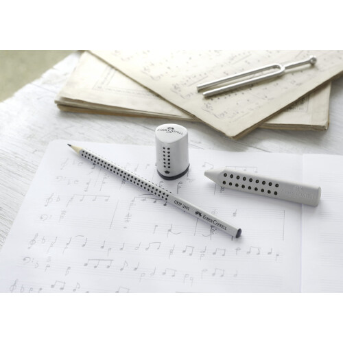 Faber-Castell Faber-Castell 187100 - Triangular Eraser Grip 2001, Grey, Pack of 5 Gray 205008 1